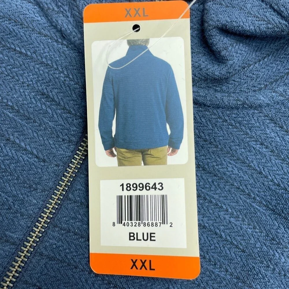 Dockers Men's Blue Quarter Zip Pullover XX-Large Cotton Blend M0305
